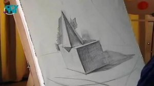 Уроки рисования # 30. Рисуем геометрические фигуры: куб и пирамиду