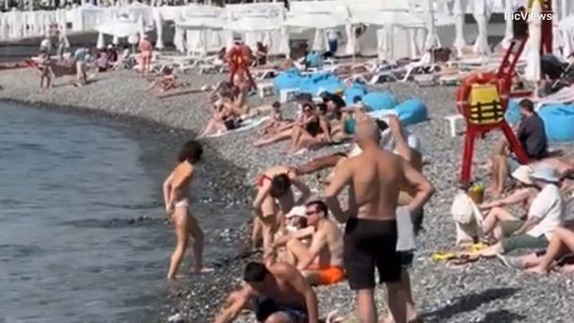 Сочи Адлер Чёрное море сегодня 24 мая 2025. Обстановка на пляже, море и погода сейчас