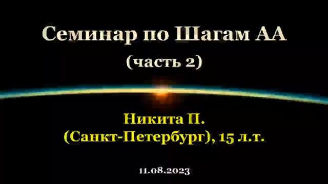 Семинар по Шагам АА. Никита П. (СПб). Часть 2 смотреть онлайн