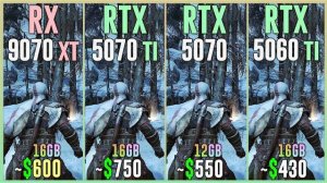 RX 9070 XT vs RTX 5070 TI vs RTX 5070 vs RTX 5060 TI 16GB - Test in 20 Games