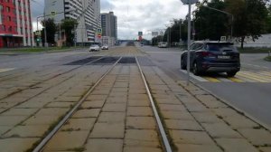 Москва. Вид из кабины трамвая. маршрут 12.