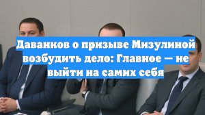 Даванков о призыве Мизулиной возбудить дело: Главное — не выйти на самих себя