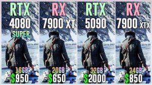 RTX 4080 SUPER vs RX 7900 XT vs RTX 5090 vs RX 7900 XTX - Test in 25 Games