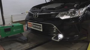 Светодиодные линзы Optima F-PRO в ПТФ на Toyota Camry V55