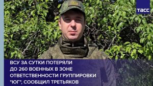 ВСУ за сутки потеряли до 260 военных в зоне ответственности группировки "Юг", сообщил Третьяков