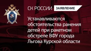 Устанавливаются обстоятельства ранения детей при ракетном обстреле ВФУ города Льгова Курской области