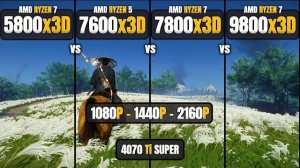 AMD Ryzen 7 5800x3D vs Ryzen 5 7600x3D vs Ryzen 7 7800x3D vs Ryzen 7 9800x3D - Biggest Comparison