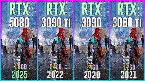 RTX 5080 vs RTX 3090 TI vs RTX 3090 vs RTX 3080 TI - Test in 25 Games