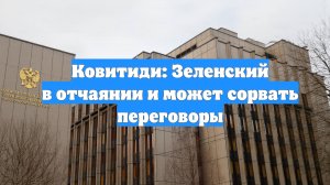 Ковитиди: Зеленский в отчаянии и может сорвать переговоры