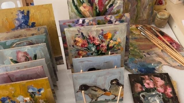 Сколько я пишу в неделю. Последние работы. Распаковка красок #diyasanat #artistvlog #drawing