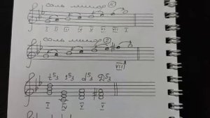 Пение: Соль минор натуральный, гармонический вид, главные трезвучия