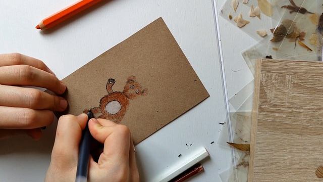 Рисуем милую открытку с сухоцветами. Рисуем пошагово своими руками 🖌#открыткаручнойработы #сухоцвет