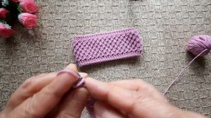 Повязка на голову узором Звездочки для начинающих.