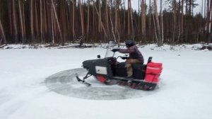 Снежич самодельный снегоход. Собран своими руками с д?