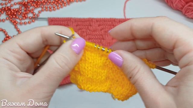 Красивый рельефный узор🌺/ Оригинальный узор спицами/Схема узора/Beautiful relief pattern