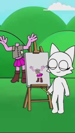 Пинки нуждается в помощи. Перерисуйте части её тела. #sprunki  #animation #trend