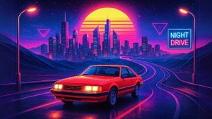 ＮＩＧＨＴ　ＤＲＩＶＥ　ＦＭ  80s inspired Synthwave, Aetheral Chillwave, Aesthetic Vaporwave (1)