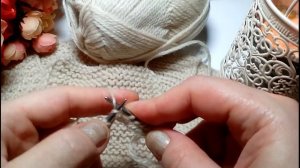 #2. Лицевая петля за переднюю стенку. Курс вязания на спицах для начинающих. Видео-уроки