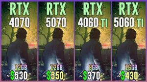 RTX 4070 vs RTX 5070 vs RTX 4060 TI vs RTX 5060 TI 16GB - Test in 20 Games