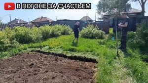 Ручная копка дерна лопатами таймлапс