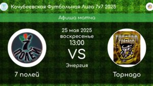 ФУТБОЛ. 7 ПОЛЕЙ Коноково - ТОРНАДО Кочубеевское