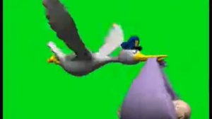 аист несёт младенца