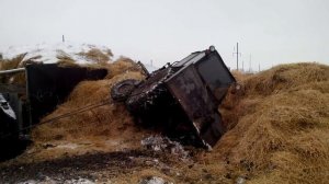 Трактор упал в Егиндыкольском районе