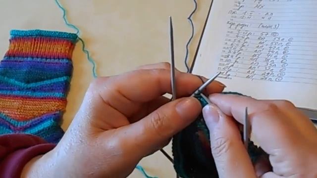 Носки спицами .Техника укороченных рядов.  #2024