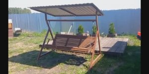 Садовая качель из квадрат трубы своими руками.
