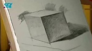 Уроки рисования # 29. Рисуем куб. Изучаем приёмы, применяемые при рисовании геометрических фигур