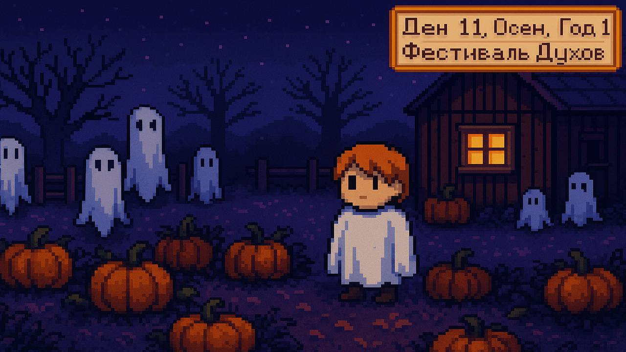 Фестиваль Духов – День 11, Год 1  Спокойный геймплей Stardew Valley