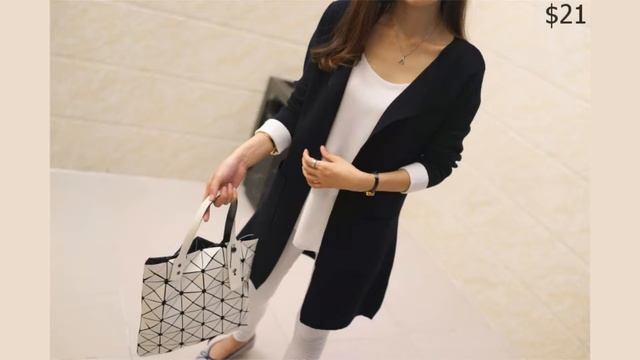 Одежда с AliExpress. Теплое вязаное пальто кардиган осень зима с длинными рукавами и карманами.