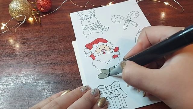 Новогодние наклейки///своими руками