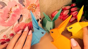 Оригами кролик АСМР / ASMR DIY На английском!