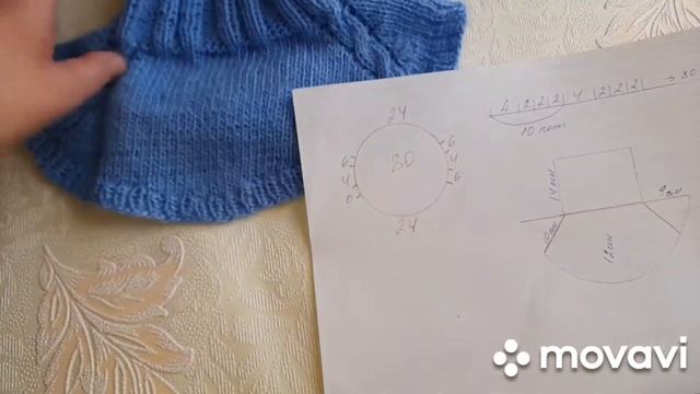 Вязание.Манишка реглан спицами.