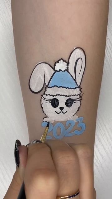 Аквагрим для детей «новогодний зайчик» от Карпеевой Анастасии🐰 #аквагримдлядетей #аквагримкупить