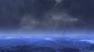 Штормовая погода.  Гроза и молния в океане