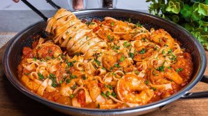 ТАКОЙ ВКУСНЯТИНЫ ВЫ ЕЩЕ НИКОГДА НЕ ЕЛИ! Паста с креветками! Быстро, просто и невероятно вкусно!