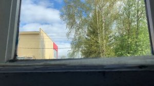 The weather outside the window in our village: качание березы