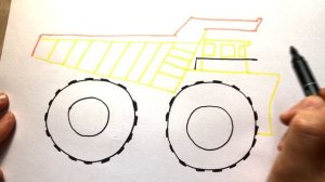 Как нарисовать Самосвал. Грузовик. Як намалювати самоскид. Карьерный самосвал. Рабочие Машины.