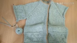 Вязание. Детская кофта регланом сверху спицами пряжей Ярослав на 7-8 лет. Часть1