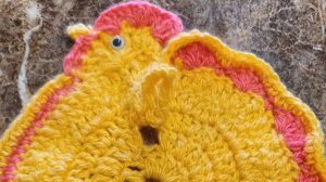 Кухонная прихватка крючком "Курочка"