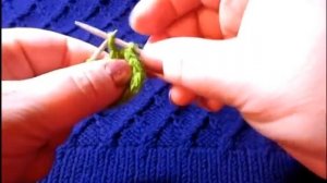 4 петли вместе лицевой с наклоном вправо