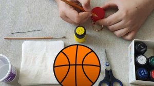 Мастер-класс "Брелок из крышек: баскетбольный мяч"