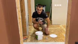 Укладка каменного ламината (SPC) , с замковым соединением , на клей.