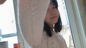 кофта спицами для девочки 9-10 лет,узоры листья,планка цельновязанная