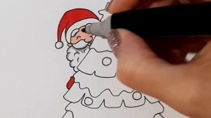 Как просто нарисовать Деда Мороза и Ёлочку