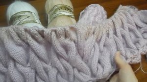 Вязальный процесс спицами. Кардиган Лало.