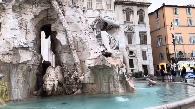 Италия🇮🇹 Рим🌏 Площадь Навона Фонтан четырех рек⛲? смотреть онлайн