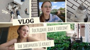 VLOG Последние дни с гипсом!🤕 Как закончила 10 класс?
